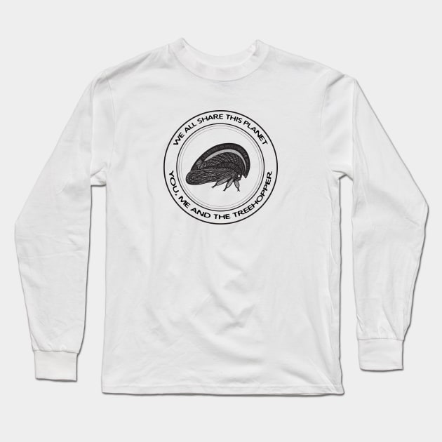Treehopper - We All Share This Planet - light colors Long Sleeve T-Shirt by Green Paladin